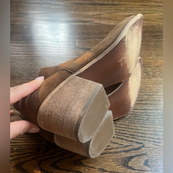 BP.  Shoes Women's Size 8M Ankle Boots Flappy Top Suede Leather Upper Bootie Tan - Picture 5 of 9